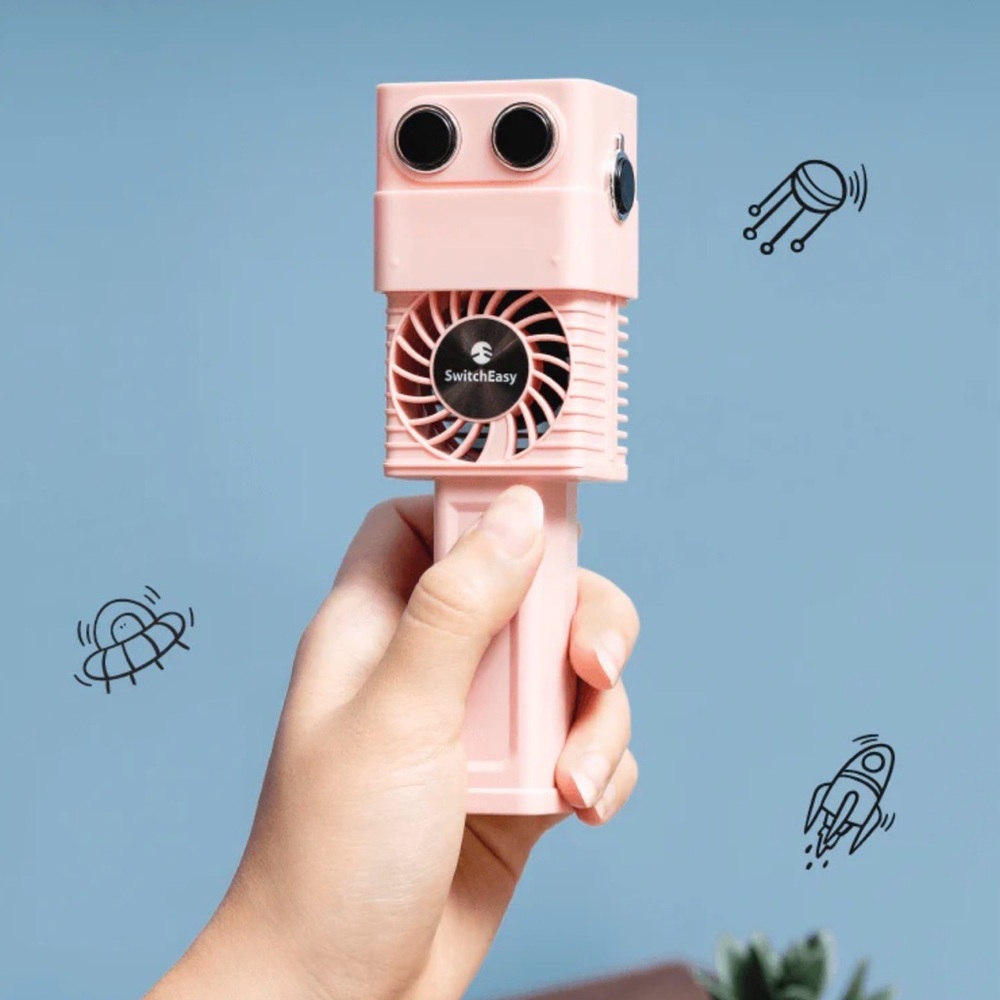 SwitchEasy Pink Portable Mini Robot Fan
